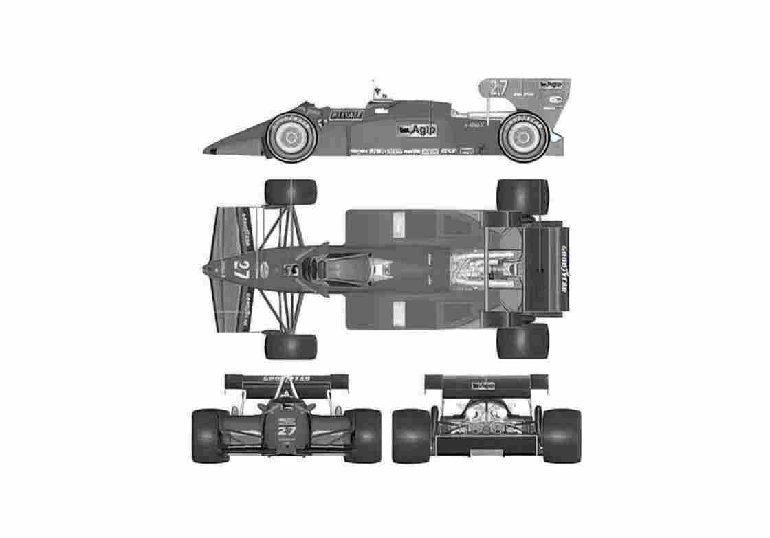 Blueprint Ferrari 126 C4 M2 Cabriolet 1984 A4 Photo Print