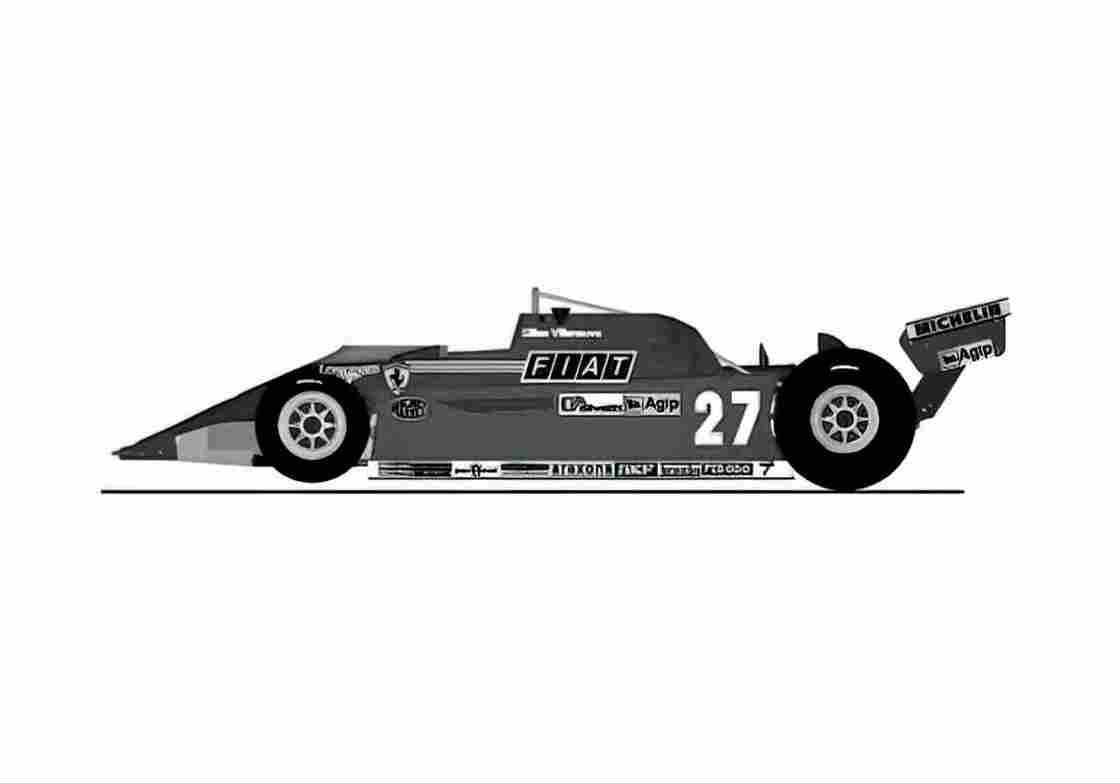Blueprint Ferrari 126 CK F1 GP Monaco OW 1981 A4 Photo Print