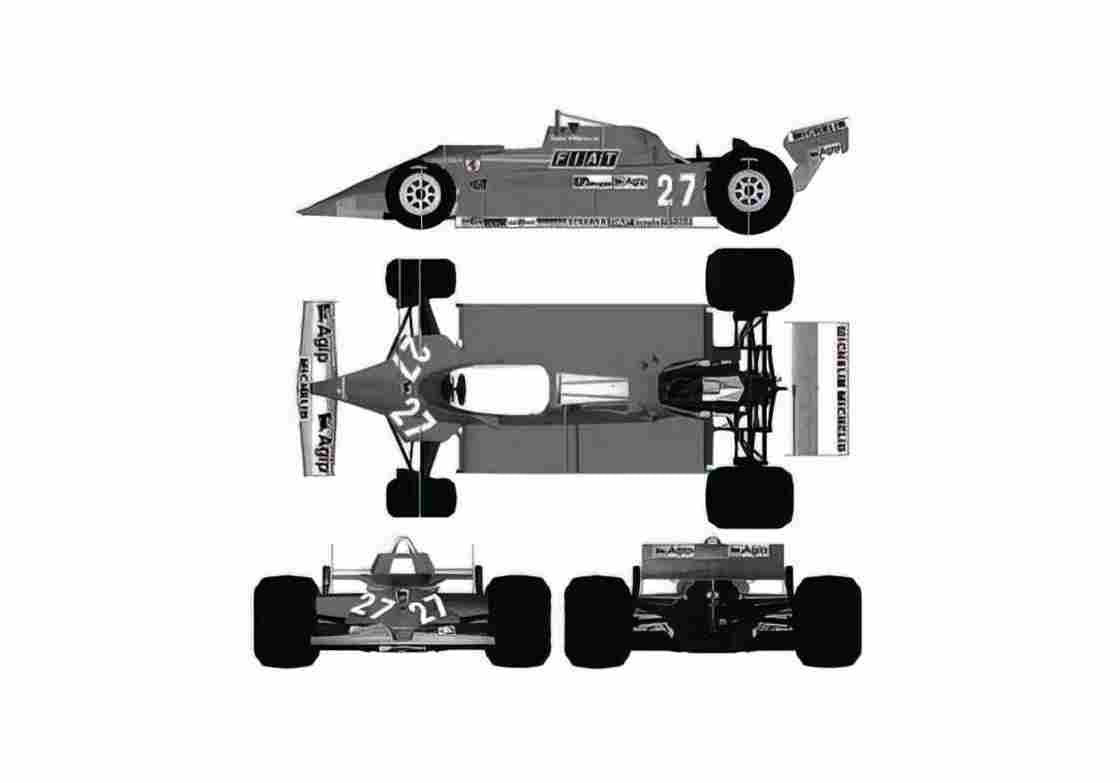 Blueprint Ferrari 126 CK Monaco GP Cabriolet 1981 A4 Photo Print