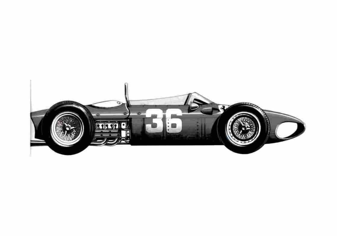 Blueprint Ferrari 156 F1 Cabriolet 1961 A4 Photo Print