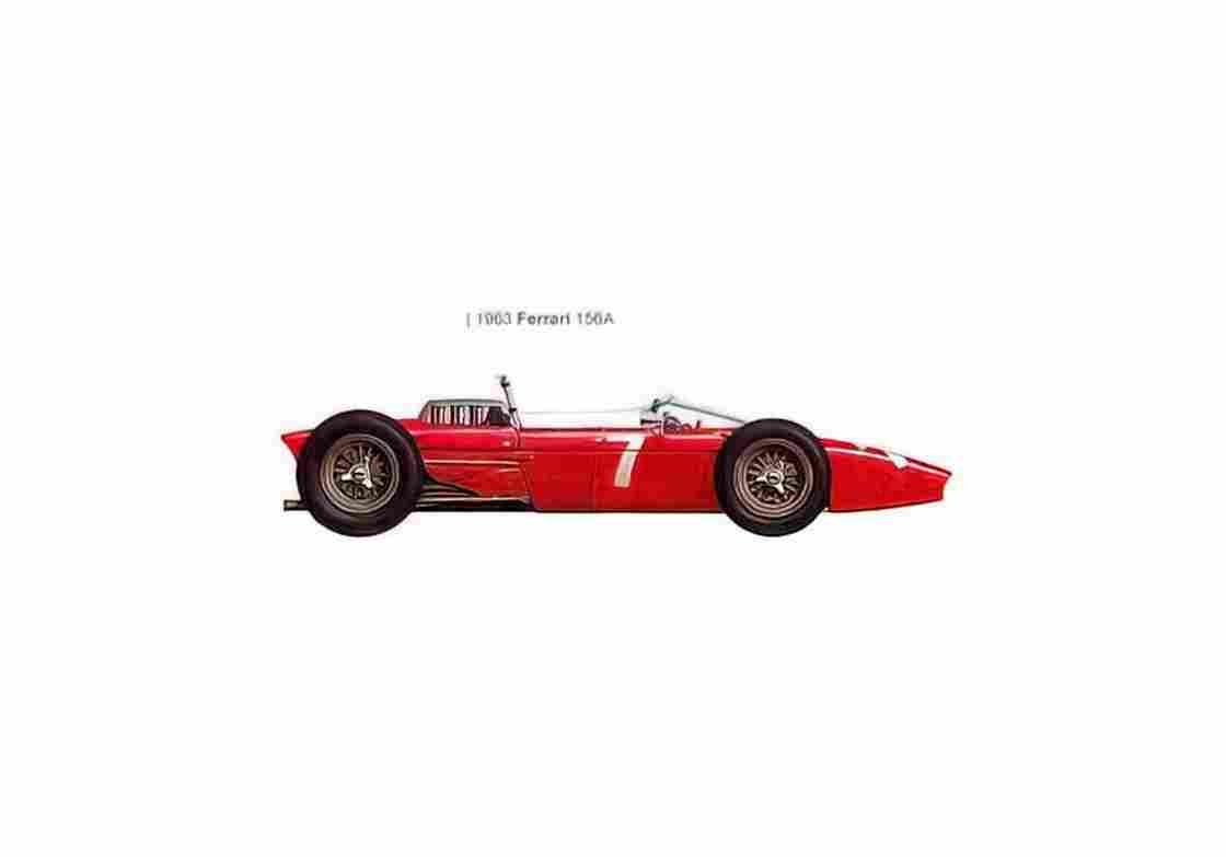 Blueprint Ferrari 156A F1 OW 1963 01 A4 Photo Print
