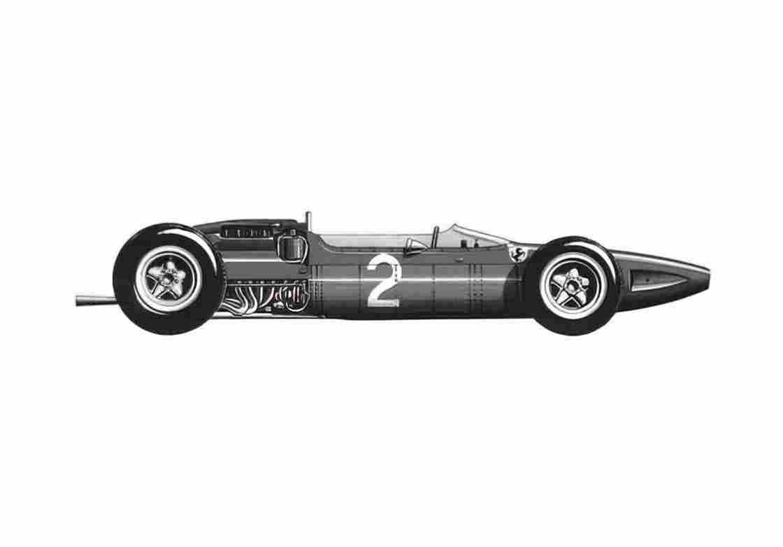 Blueprint Ferrari 158 F1 GP Cabriolet 1964 A4 Photo Print