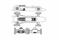 Blueprint Ferrari 158 F1 GP V8 Cabriolet 1964 A4 Photo Print