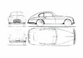 Blueprint Ferrari 166 MM Berlinetta Coupe 1950 A4 Photo Print