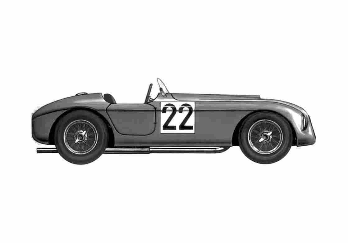Blueprint Ferrari 166 S Le Mans Cabriolet 1949 A4 Photo Print