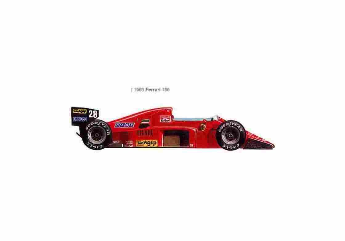 Blueprint Ferrari 186 F1 OW 1986 01 A4 Photo Print