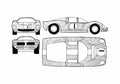 Blueprint Ferrari 206 S Dino Coupe 1966 A4 Photo Print