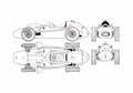 Blueprint Ferrari 246 F1 OW 1958 A4 Photo Print