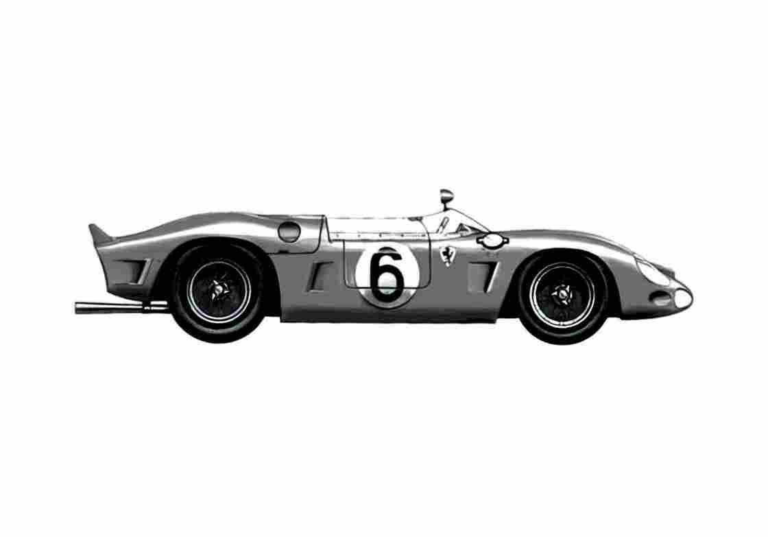 Blueprint Ferrari 246 P Targa Florio Cabriolet 1961 A4 Photo Print