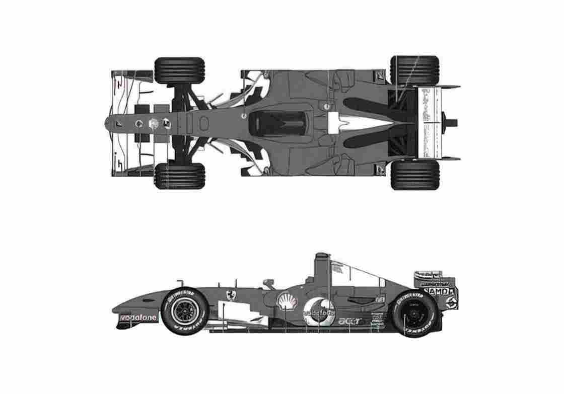 Blueprint Ferrari 248 F1 China GP Cabriolet 2006 A4 Photo Print
