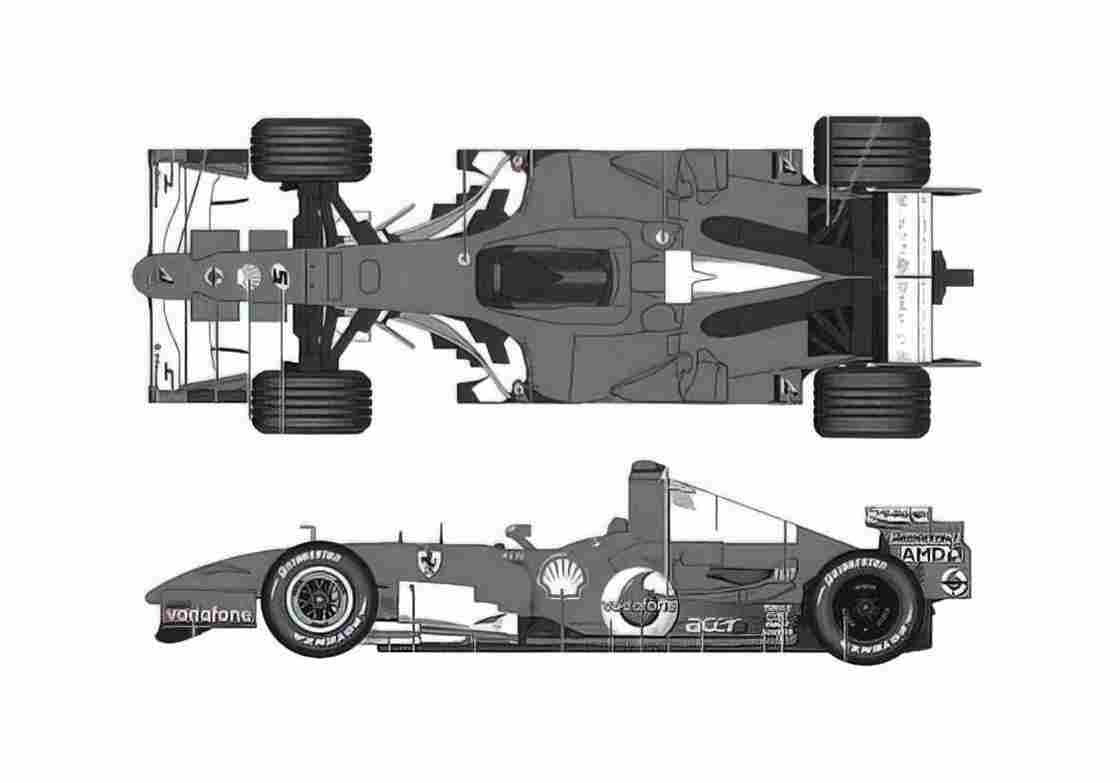 Blueprint Ferrari 248 F1 Italy GP Cabriolet 2006 A4 Photo Print