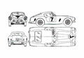 Blueprint Ferrari 250 GT SWB Berlinetta Coupe 1959 A4 Photo Print