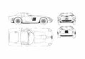 Blueprint Ferrari 250 GTO Coupe 1965 A4 Photo Print