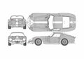 Blueprint Ferrari 250 GTO GT Coupe 1962 A4 Photo Print