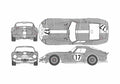 Blueprint Ferrari 250 GTO Le Mans 24 h Coupe 1962 A4 Photo Print
