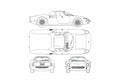 Blueprint Ferrari 250 LM Berlinetta Le Mans Coupe 1964 A4 Photo Print