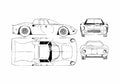 Blueprint Ferrari 250 LM Coupe 1964 A4 Photo Print