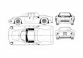 Blueprint Ferrari 250 LMB Berlinetta Coupe 1964 A4 Photo Print