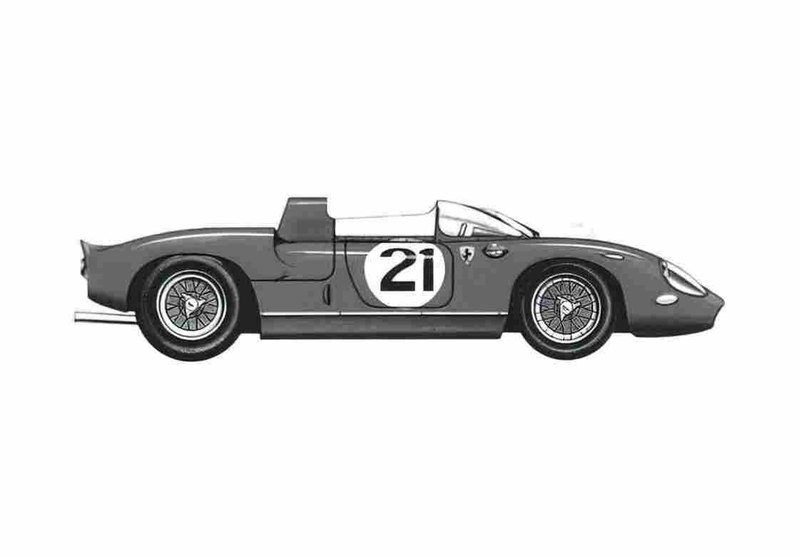 Blueprint Ferrari 250 P Le Mans Cabriolet 1963 A4 Photo Print