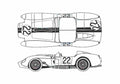 Blueprint Ferrari 250 TR Le Mans A Type Cabriolet 1958 A4 Photo Print