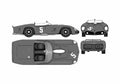 Blueprint Ferrari 250 TRi Cabriolet 1961 A4 Photo Print