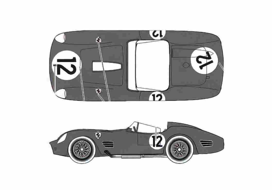 Blueprint Ferrari 250 Testa Rossa Cabriolet 1960 A4 Photo Print