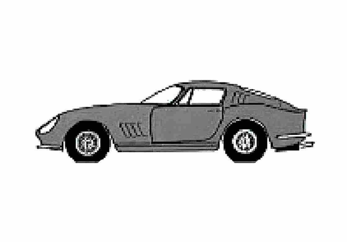 Blueprint Ferrari 275 GTB Le Mans Coupe 1967 A4 Photo Print