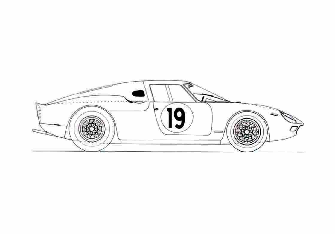 Blueprint Ferrari 275 P Le Mans Coupe 1965 A4 Photo Print