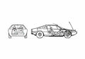 Blueprint Ferrari 308 GT4 Dino Coupe 1976 A4 Photo Print