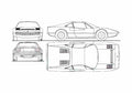 Blueprint Ferrari 308 GTB Coupe 1983 A4 Photo Print