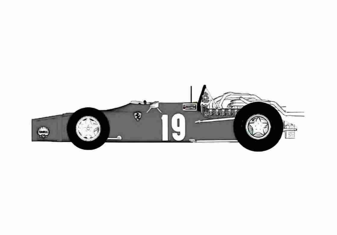 Blueprint Ferrari 312 F1 Short Nose Cabriolet 1968 A4 Photo Print
