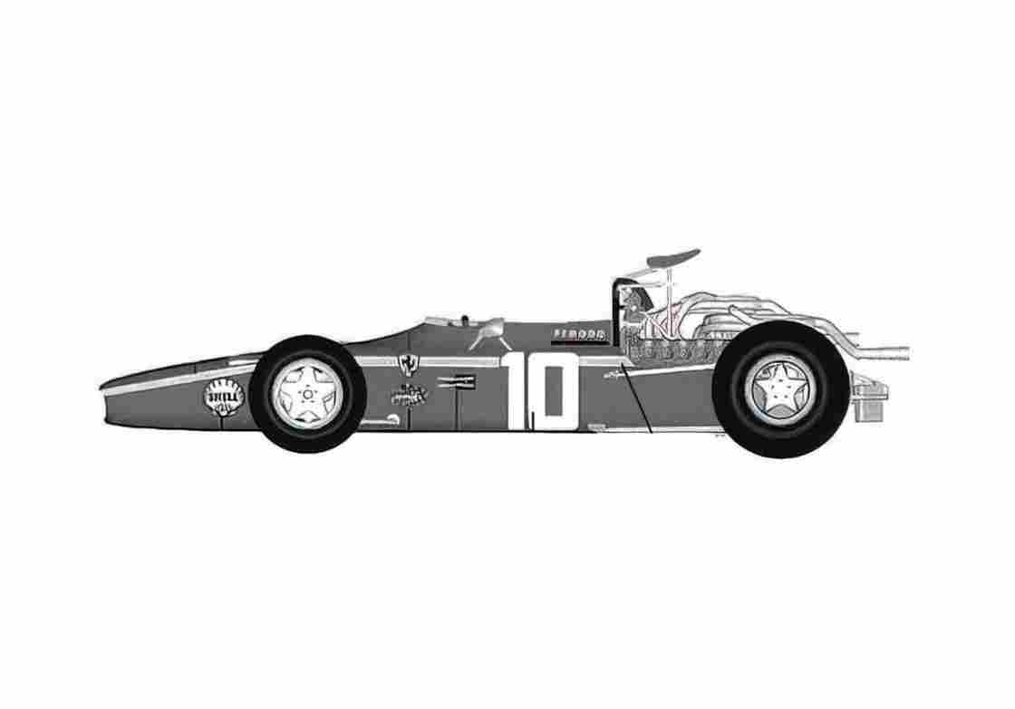 Blueprint Ferrari 312 F1 Wing Cabriolet 1968 A4 Photo Print