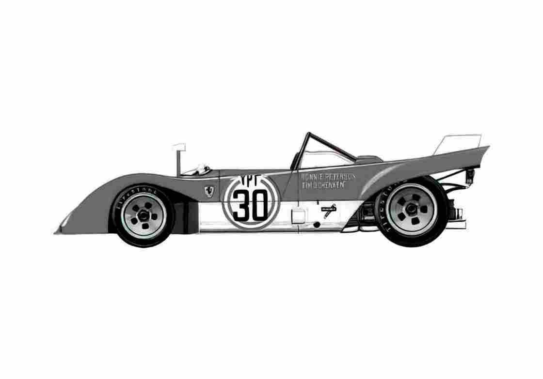 Blueprint Ferrari 312 P Le Mans Cabriolet 1972 A4 Photo Print
