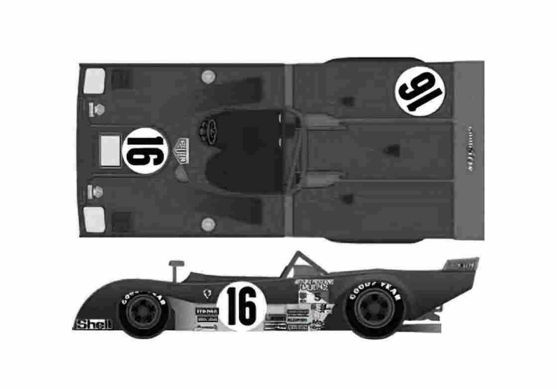 Blueprint Ferrari 312 PB Le Mans Targa 1973 A4 Photo Print