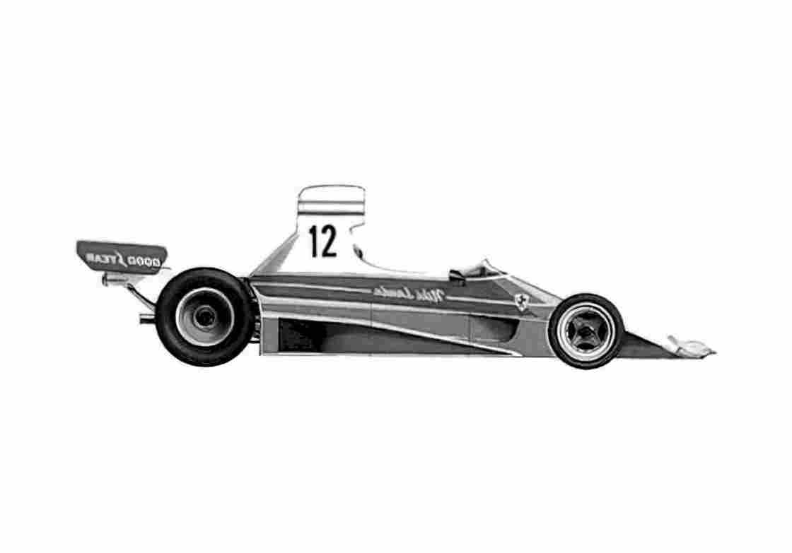 Blueprint Ferrari 312 T F1 GP Cabriolet 1975 A4 Photo Print