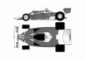 Blueprint Ferrari 312 T2 F1 Cabriolet 1976 A4 Photo Print