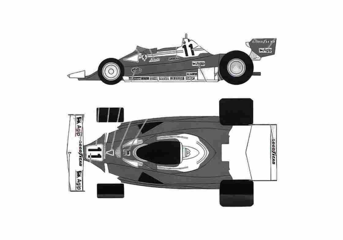 Blueprint Ferrari 312 T2 Lauda Cabriolet 1977 A4 Photo Print
