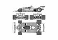 Blueprint Ferrari 312 T3 F1 Cabriolet 1978 A4 Photo Print