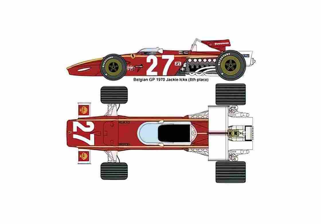 Blueprint Ferrari 312B Belgian GP F1 OW 1970 A4 Photo Print