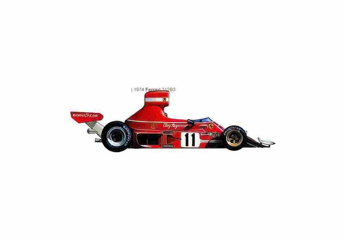 Blueprint Ferrari 312B3 F1 OW 1974 01 A4 Photo Print