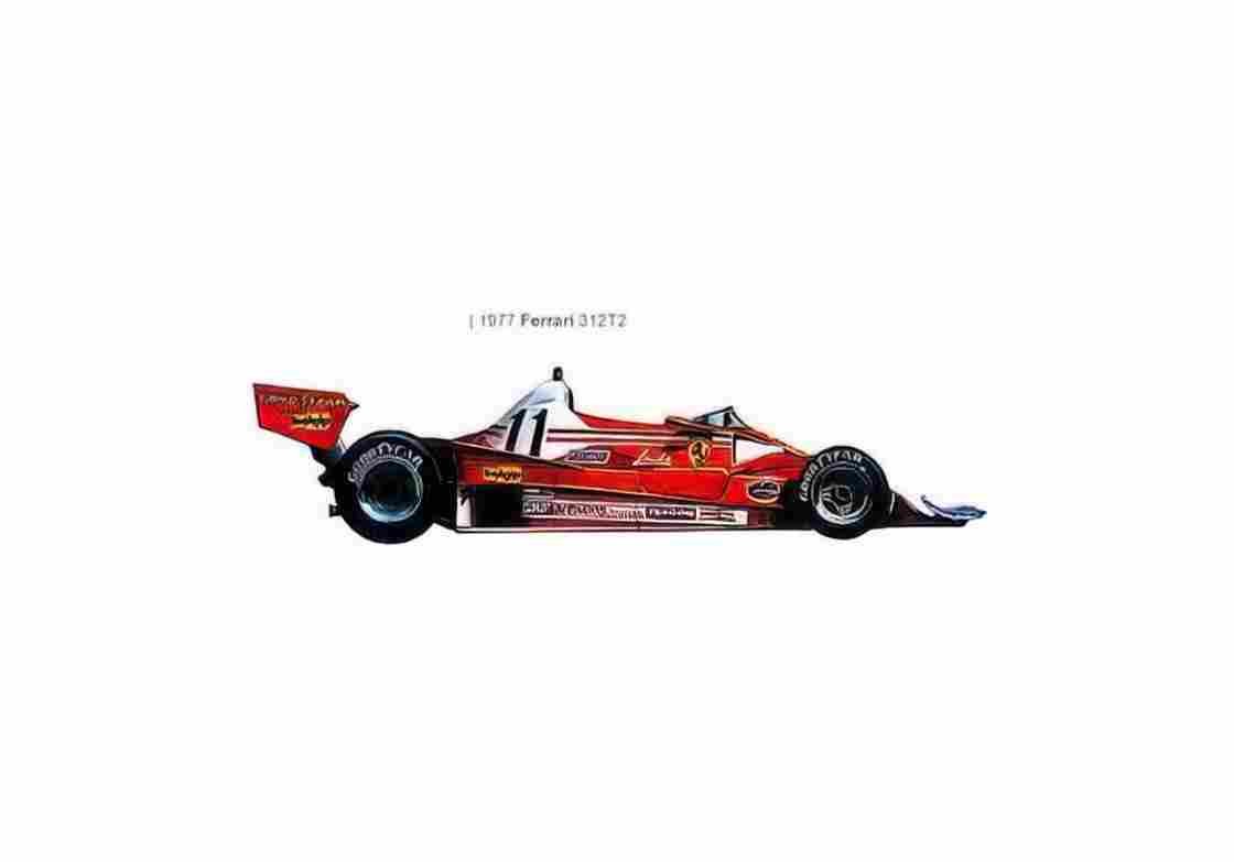 Blueprint Ferrari 312T2 OW 1977 01 A4 Photo Print