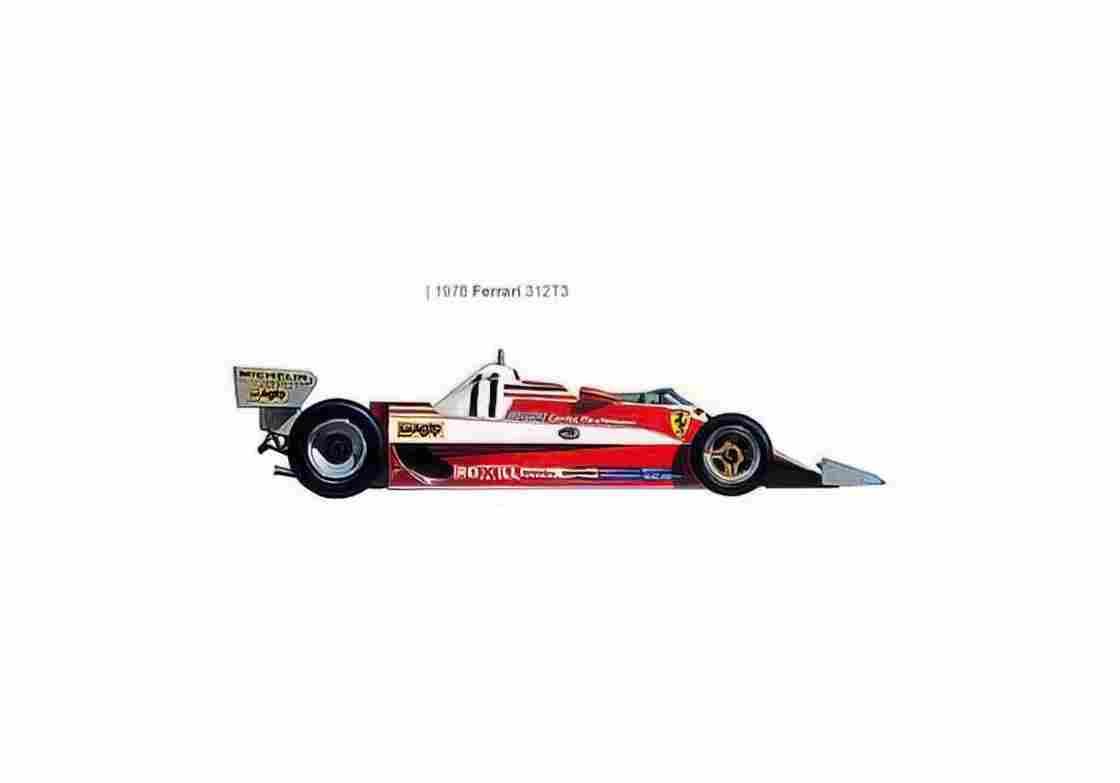 Blueprint Ferrari 312T3 OW 1978 01 A4 Photo Print