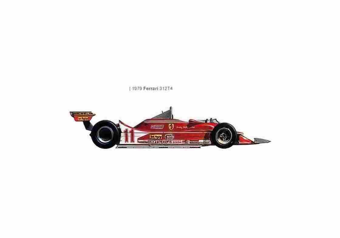 Blueprint Ferrari 312T4 OW 1979 01 A4 Photo Print