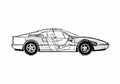 Blueprint Ferrari 328 GTB Coupe 1986 A4 Photo Print