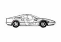 Blueprint Ferrari 328 GTB Coupe 1987 A4 Photo Print