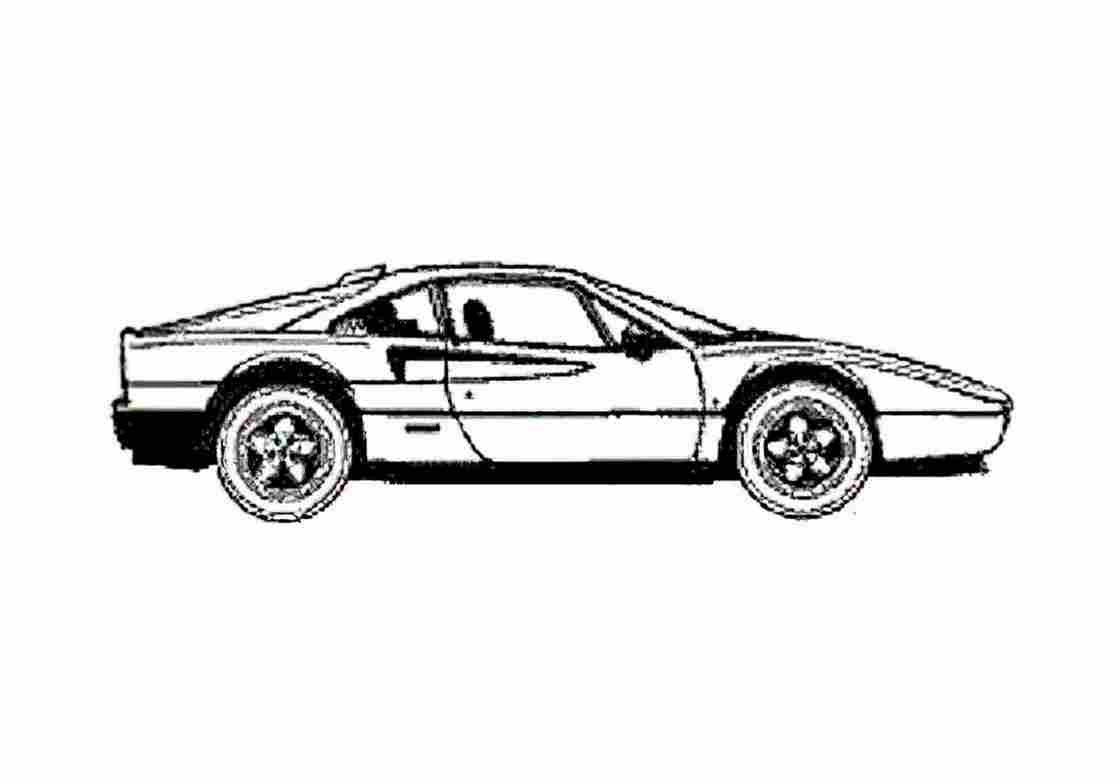 Blueprint Ferrari 328 GTB Coupe 1988 A4 Photo Print