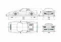 Blueprint Ferrari 328 GTS Phaeton 1985 A4 Photo Print