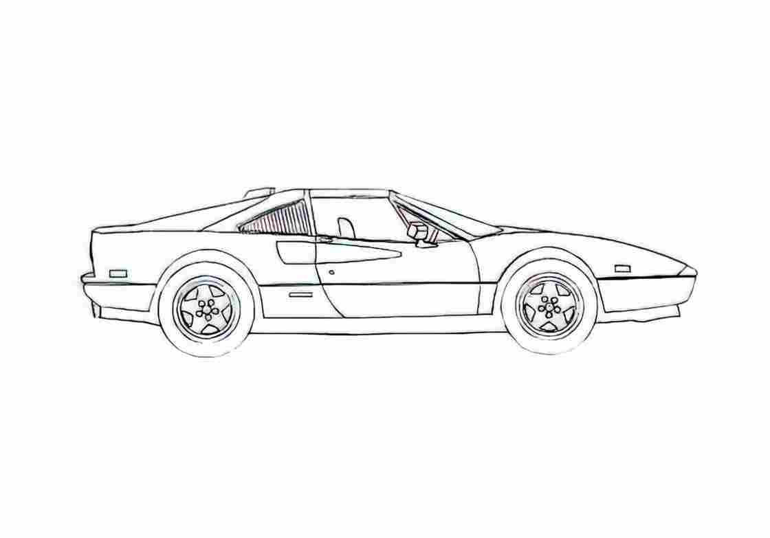 Blueprint Ferrari 328 GTS Targa 1985 A4 Photo Print