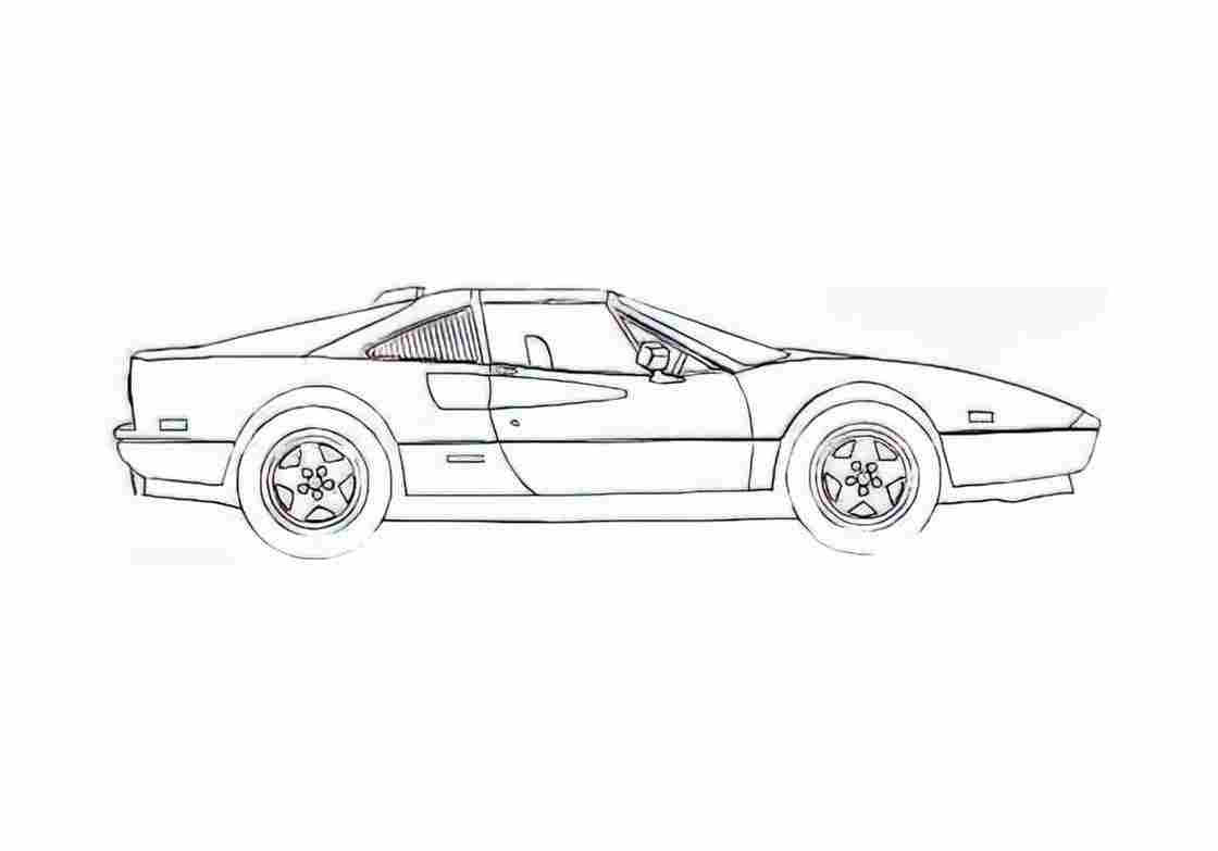 Blueprint Ferrari 328 GTS Targa 1986 A4 Photo Print