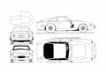 Blueprint Ferrari 330 LMB Coupe 1963 A4 Photo Print